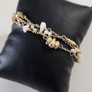 Style & Co gold tone beaded multi row slider bracelet